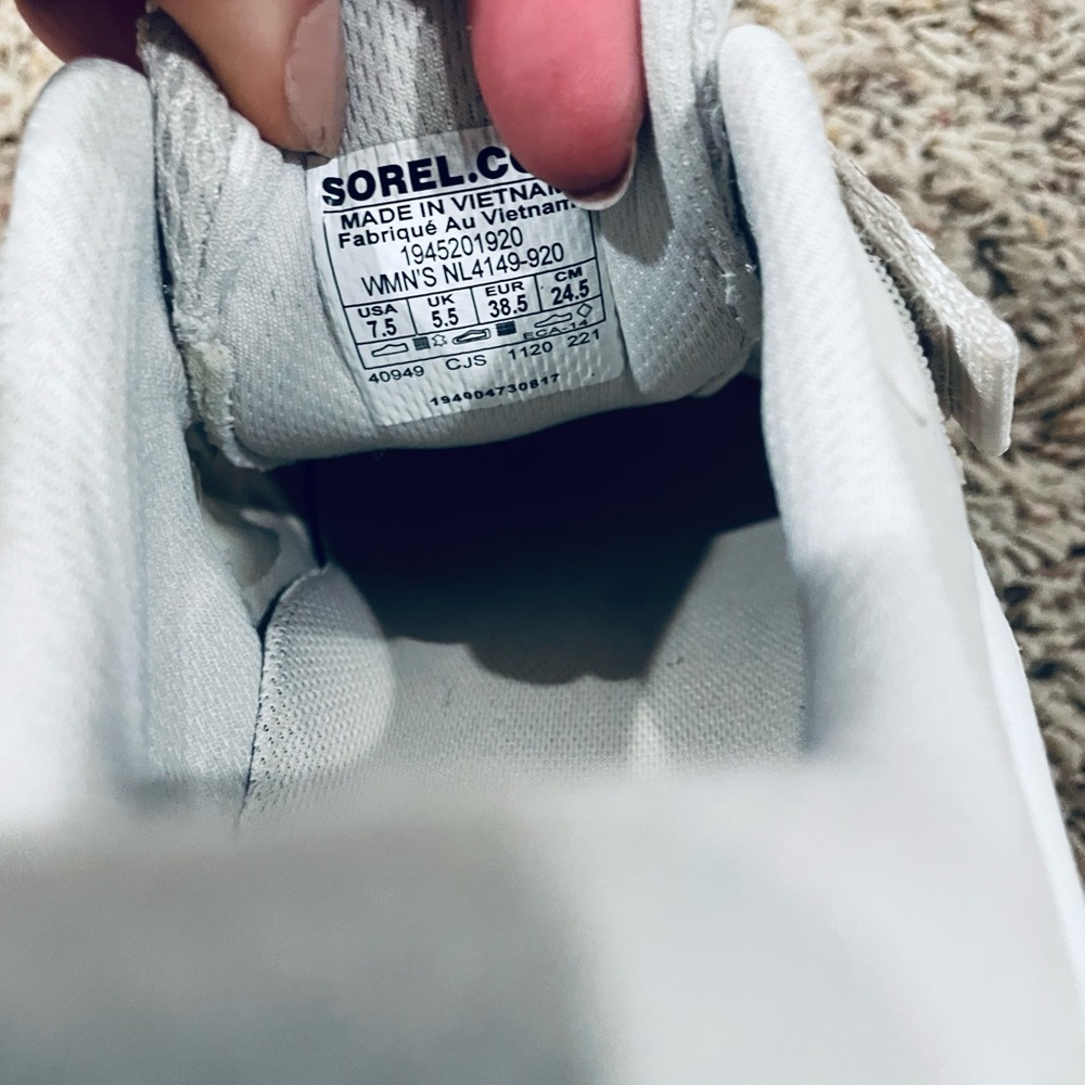 Sorel Cream and Black Sneakers with Velcro Closure - Picture 3 of 5
